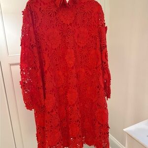 Tuckernuck Scarlet Floral Lace Long Sleeve Dress